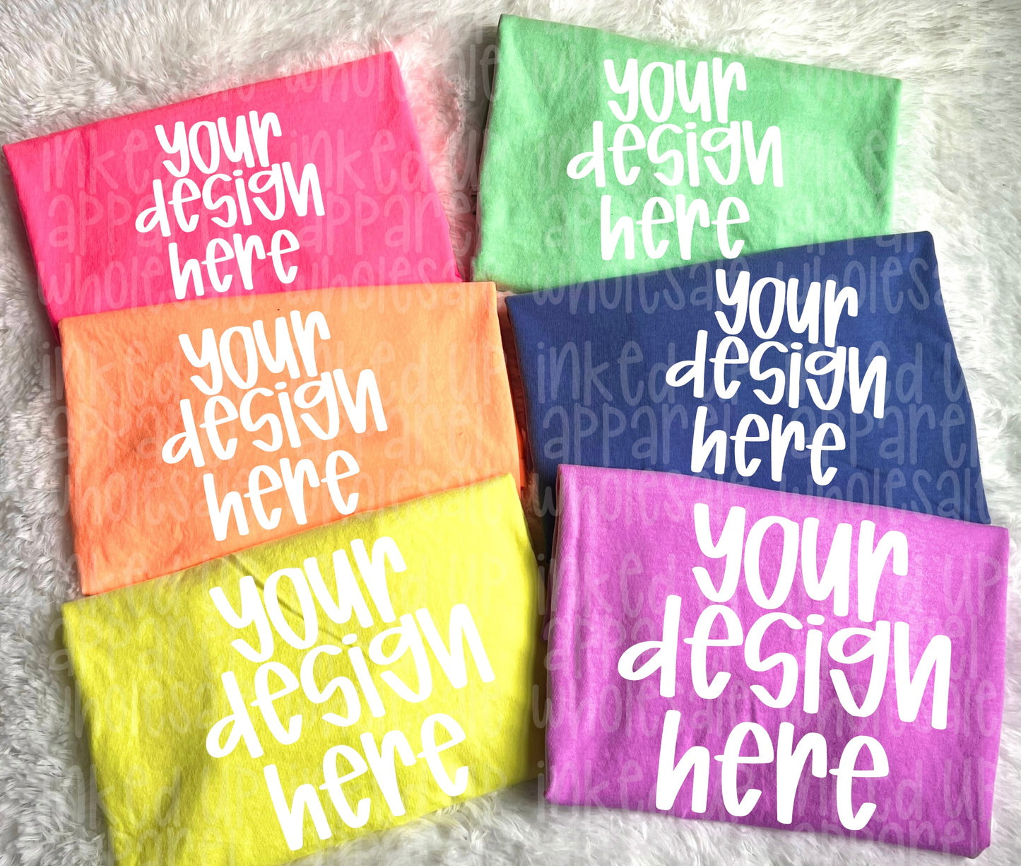 Neon Rug Flat Lay Bundle Mockup