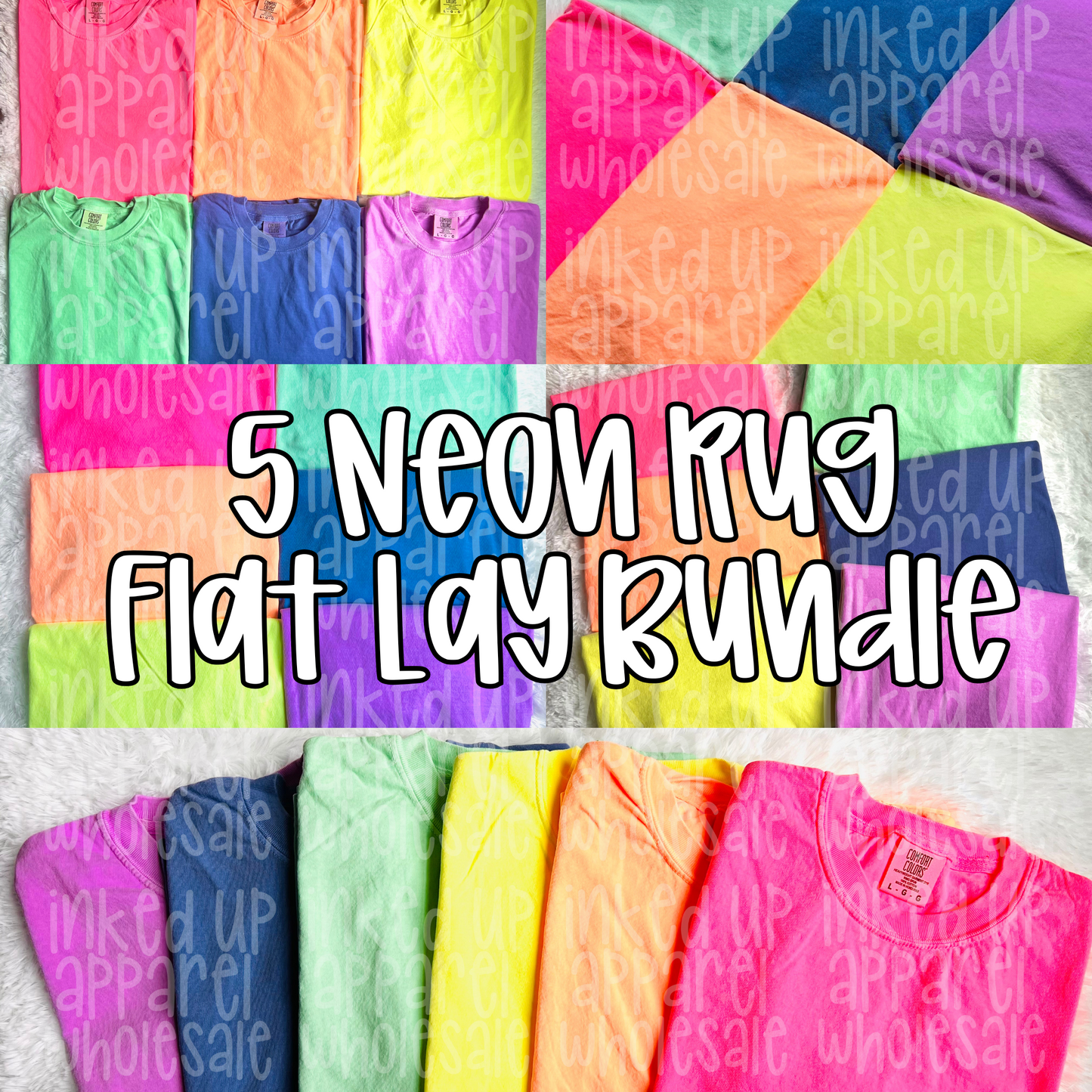 Neon Rug Flat Lay Bundle Mockup